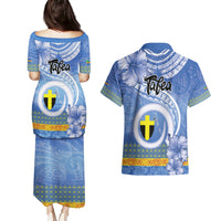 Tafea Vanuatu Couples Matching Puletasi and Hawaiian Shirt Hibiscus Sand Drawing with Pacific Pattern