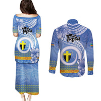 Tafea Vanuatu Couples Matching Puletasi and Long Sleeve Button Shirt Hibiscus Sand Drawing with Pacific Pattern LT9 - Polynesian Pride