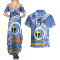 Tafea Vanuatu Couples Matching Summer Maxi Dress and Hawaiian Shirt Hibiscus Sand Drawing with Pacific Pattern LT9 - Polynesian Pride