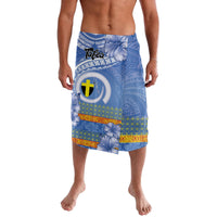 Tafea Vanuatu Lavalava Hibiscus Sand Drawing with Pacific Pattern LT9 Blue Art - Polynesian Pride