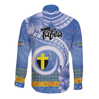 Tafea Vanuatu Long Sleeve Button Shirt Hibiscus Sand Drawing with Pacific Pattern