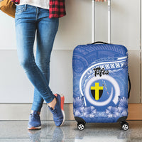Tafea Vanuatu Luggage Cover Hibiscus Sand Drawing with Pacific Pattern LT9 - Polynesian Pride