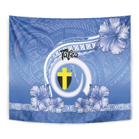 Tafea Vanuatu Tapestry Hibiscus Sand Drawing with Pacific Pattern LT9 - Polynesian Pride