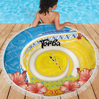 Torba Vanuatu Beach Blanket Hibiscus Sand Drawing with Pacific Pattern LT9 - Polynesian Pride