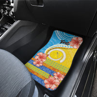 Torba Vanuatu Car Mats Hibiscus Sand Drawing with Pacific Pattern LT9 - Polynesian Pride