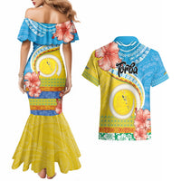 Torba Vanuatu Couples Matching Mermaid Dress and Hawaiian Shirt Hibiscus Sand Drawing with Pacific Pattern LT9 - Polynesian Pride