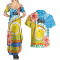 Torba Vanuatu Couples Matching Summer Maxi Dress and Hawaiian Shirt Hibiscus Sand Drawing with Pacific Pattern LT9 - Polynesian Pride