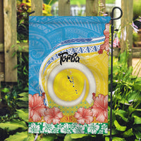 Torba Vanuatu Garden Flag Hibiscus Sand Drawing with Pacific Pattern LT9 Garden Flag Green Gold - Polynesian Pride