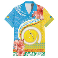 Torba Vanuatu Hawaiian Shirt Hibiscus Sand Drawing with Pacific Pattern LT9 Green Gold - Polynesian Pride