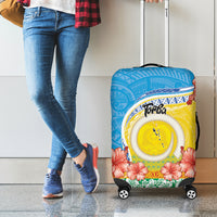 Torba Vanuatu Luggage Cover Hibiscus Sand Drawing with Pacific Pattern LT9 - Polynesian Pride