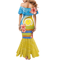 Torba Vanuatu Mermaid Dress Hibiscus Sand Drawing with Pacific Pattern LT9 - Polynesian Pride