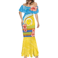 Torba Vanuatu Mermaid Dress Hibiscus Sand Drawing with Pacific Pattern LT9 - Polynesian Pride