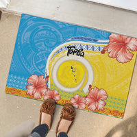 Torba Vanuatu Rubber Doormat Hibiscus Sand Drawing with Pacific Pattern LT9 - Polynesian Pride