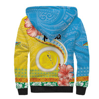 Torba Vanuatu Sherpa Hoodie Hibiscus Sand Drawing with Pacific Pattern LT9 - Polynesian Pride