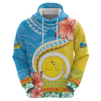 Torba Vanuatu Zip Hoodie Hibiscus Sand Drawing with Pacific Pattern