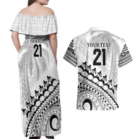 Custom Fiji Rugby Cibi Dance Couples Matching Off Shoulder Maxi Dress and Hawaiian Shirt Create History World Cup Sevens