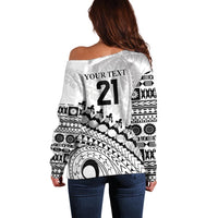 Custom Fiji Rugby Cibi Dance Off Shoulder Sweater Create History World Cup Sevens