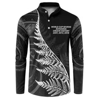 New Zealand Black Fern 7s Button Sweatshirt History World Cup Sevens LT9 Black - Polynesian Pride