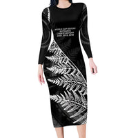 New Zealand Black Fern 7s Long Sleeve Bodycon Dress History World Cup Sevens