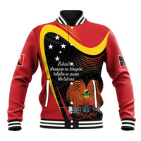 Personalised Papua Niugini Tok Pisin Wik Baseball Jacket LT9 Unisex Red - Polynesian Pride