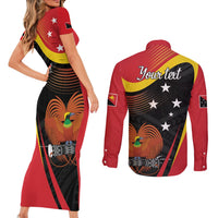 Personalised Papua Niugini Tok Pisin Wik Couples Matching Short Sleeve Bodycon Dress and Long Sleeve Button Shirt