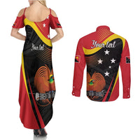 Personalised Papua Niugini Tok Pisin Wik Couples Matching Summer Maxi Dress and Long Sleeve Button Shirt