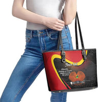 Personalised Papua Niugini Tok Pisin Wik Leather Tote Bag LT9 - Polynesian Pride