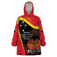 Personalised Papua Niugini Tok Pisin Wik Wearable Blanket Hoodie LT9 One Size Red - Polynesian Pride