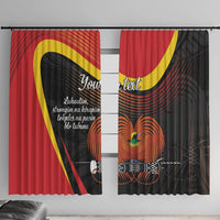 Personalised Papua Niugini Tok Pisin Wik Window Curtain LT9 With Hooks Red - Polynesian Pride