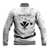 Hawaii Lei Kamehameha Baseball Jacket Ke'oke'o Seamless Pattern Hibiscus Flower
