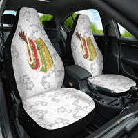 Hawaii Lei Kamehameha Car Seat Cover Ke'oke'o Seamless Pattern Hibiscus Flower