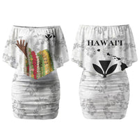 Hawaii Lei Kamehameha Couples Matching Off Shoulder Short Dress and Hawaiian Shirt Ke'oke'o Seamless Pattern Hibiscus Flower LT9 - Polynesian Pride