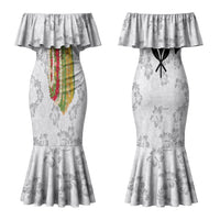 Hawaii Lei Kamehameha Family Matching Mermaid Dress and Hawaiian Shirt Ke'oke'o Seamless Pattern Hibiscus Flower LT9 Mom's Dress White - Polynesian Pride
