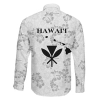 Hawaii Lei Kamehameha Family Matching Off The Shoulder Long Sleeve Dress and Hawaiian Shirt Ke'oke'o Seamless Pattern Hibiscus Flower LT9 Son's Shirt White - Polynesian Pride