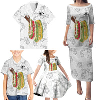 Hawaii Lei Kamehameha Family Matching Puletasi and Hawaiian Shirt Ke'oke'o Seamless Pattern Hibiscus Flower LT9 - Polynesian Pride
