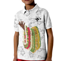 Hawaii Lei Kamehameha Kid Polo Shirt Ke'oke'o Seamless Pattern Hibiscus Flower