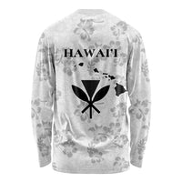 Hawaii Lei Kamehameha Long Sleeve Shirt Ke'oke'o Seamless Pattern Hibiscus Flower
