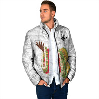 Hawaii Lei Kamehameha Padded Jacket Ke'oke'o Seamless Pattern Hibiscus Flower