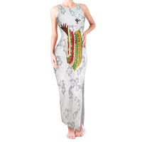 Hawaii Lei Kamehameha Tank Maxi Dress Ke'oke'o Seamless Pattern Hibiscus Flower