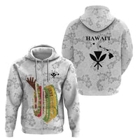Hawaii Lei Kamehameha Zip Hoodie Ke'oke'o Seamless Pattern Hibiscus Flower LT9 - Polynesian Pride