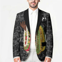 Hawaii Lei Kamehameha Blazer Ele'ele Seamless Pattern Hibiscus Flower LT9 - Polynesian Pride