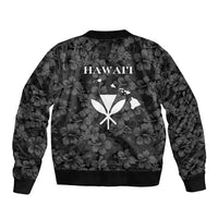 Hawaii Lei Kamehameha Bomber Jacket Ele'ele Seamless Pattern Hibiscus Flower LT9 - Polynesian Pride