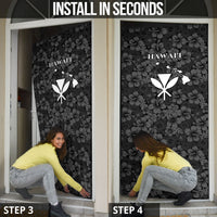 Hawaii Lei Kamehameha Door Cover Ele'ele Seamless Pattern Hibiscus Flower