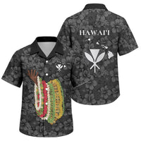 Hawaii Lei Kamehameha Family Matching Mermaid Dress and Hawaiian Shirt Ele'ele Seamless Pattern Hibiscus Flower LT9 Son's Shirt Black - Polynesian Pride