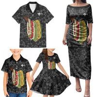 Hawaii Lei Kamehameha Family Matching Puletasi and Hawaiian Shirt Ele'ele Seamless Pattern Hibiscus Flower LT9 - Polynesian Pride
