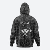 Hawaii Lei Kamehameha Hoodie Ele'ele Seamless Pattern Hibiscus Flower LT9 - Polynesian Pride