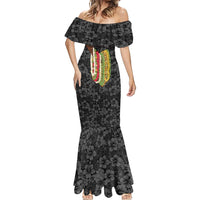 Hawaii Lei Kamehameha Mermaid Dress Ele'ele Seamless Pattern Hibiscus Flower