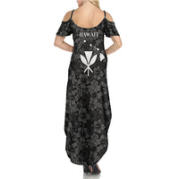 Hawaii Lei Kamehameha Summer Maxi Dress Ele'ele Seamless Pattern Hibiscus Flower LT9 - Polynesian Pride