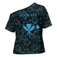 Hawaii Lei Kamehameha Cross Shoulder Shirt Uliuli Seamless Pattern Hibiscus Flower