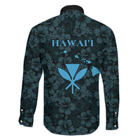 Hawaii Lei Kamehameha Family Matching Mermaid Dress and Hawaiian Shirt Uliuli Seamless Pattern Hibiscus Flower LT9 Son's Shirt Blue - Polynesian Pride